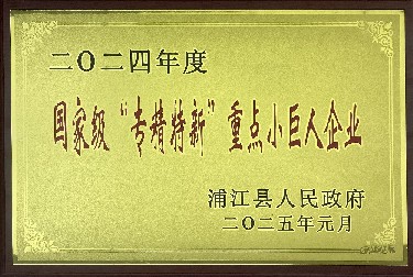 國(guó)家級(jí)“專(zhuān)精特新”重點(diǎn)小巨人